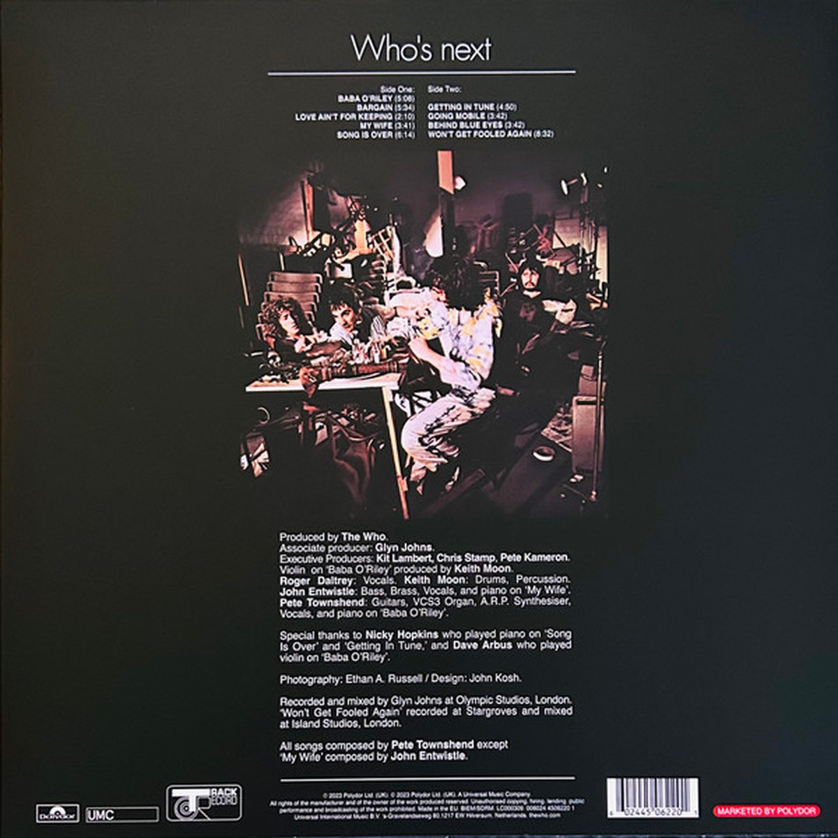 The Who – Who's Next back cover